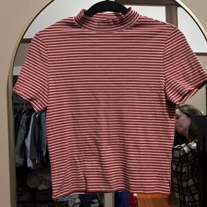 Levi's Burnt Orange  and White Striped Top